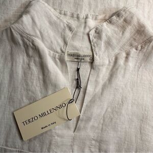 Terzo Millennio Sand Linen Made in Italy Shift Dress
